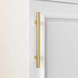 FAMAPY 2 Door Wardrobe Tall and Narrow Armoire Wardrobe with Hanging Rod, Gold Metal Handles, Closet for for Bedroom White (15.7”W x 19.3”D x 74.9”H) FAMAPY