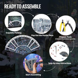 Piececool 3D Metal Puzzles for Adults,Folding Fan Metal Model Kits,Handheld Fan for Women,DIY Crafts for Adult Family Time,Home Decor Best Gifts