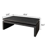 Modern Coffee Table, Black Wooden Coffee Table, Rectangle Cocktail Tea Table for Living Room, 47.6" L* 23.6" W * 16.3" H JIJIWANG