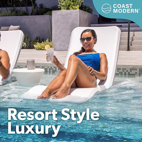 GoSports Coast Modern in Pool Lounge Chair - Waterproof & Weighted Chaise Lounger - Outdoor Pool Furniture for Patio or in Baja Shelf GoSports