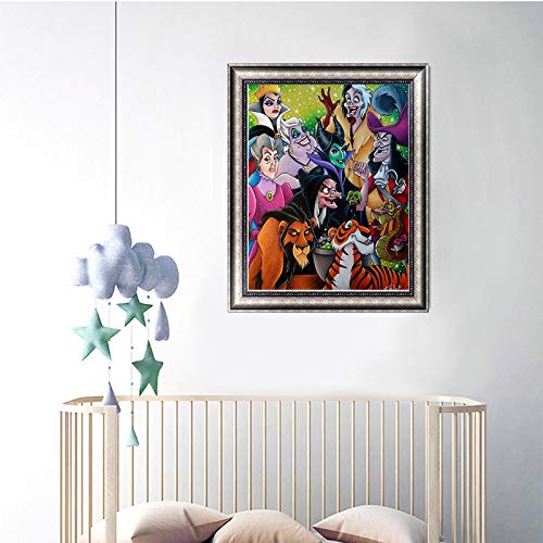 HUANNY 5D Diamond Painting Villains Kits, DIY Diamond Art, Full Drill Cross Stitch Canvas Art HUANNY