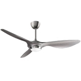 reiga 52 Inch Modern Smart WiFi Ceiling Fan with Light and Remote Control, Living Room Bedroom Patio 3 Blade Ceiling Fans with Reversible Mute DC Motor, Silver reiga