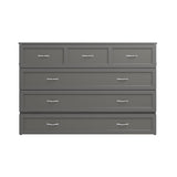 AFI, Northfield Murphy Bed Chest Queen with 6" Mattress, Storage Drawer & Built-in USB Charger, Grey AFI