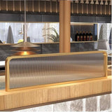 Countertop Low Fence Divide, Restaurant Decorative Partitions Grille,Dividers for Dining Areas,Gold Stainless Steels Frame Tempered Glass Panel, for Office, Restaurant, Hotel Bar (39.4 * 11.8IN) HLHHDFC