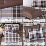 Madison Park Essentials Parkston Plaid Comforter, Matching Sham, 3M Scotchguard Stain Release Cover, Hypoallergenic All Season Bedding-Set, Twin/ Twin XL, Brown, 2 Piece Madison Park