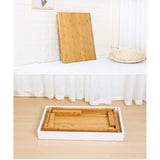 SH-tables Folding Table, Japanese-Style Household Square Bamboo Table, Computer Table, Desk, Low Bamboo Table, Multi-Function Small Dining Table, Various Sizes (Size : 60×60×47cm) SH-tables