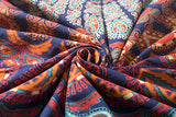 Popular Handicrafts Indian Hippie Bohemian Beautiful Peacock Mandala Curtain Panels Room Divider Blue Popular Handicrafts