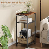 Heybly Small Side Table, 29.1" Tall End Table with Adjustable Shelf, Telephone Table, Nightstand, Accent Table Stand, Small Entryway Table, Bedroom,Living Room, Office,Bathroom, Rustic Brown,HET003SR1 Heybly