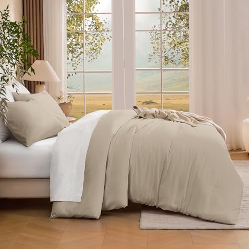 Andency Twin Size Comforter Set for Boys Girls, Oatmeal Wheat Solid Boho Bedding Set 2 Pieces for Kids Teens, Soft Fluffy Lightweight Bed Set for All Season (66x90In Comforter & 1 Pillowcase) Andency