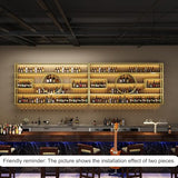 Floating Bar Shelves Wine Rack Wall Mounted Liquor Bottle Display Shelf with Hanging Wine Glass Rack Liquor Cabinet Bar for Home Whiskey Shelf for Cafe Kitchen Living Room Restaurant(Gold,16 Generic