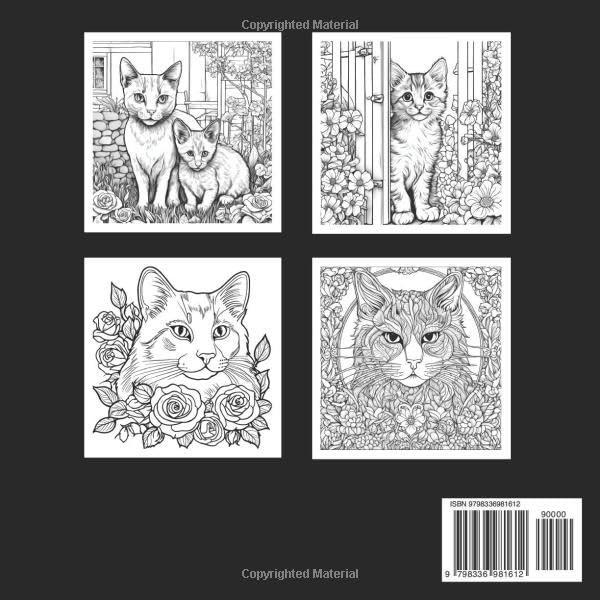 cats & kittens coloring book: coloring book for teens & adults