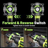 Robustrue 1000N.m(740ft-lbs) Cordless Impact Wrench, High Torque Brushless 1/2 Impact Gun, 21V 2 x4.0Ah Battery, Fast Charger, 4 Sockets, Pistola De Impacto for Home Car Tires Truck Mover Robustrue