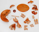 CHH 6140 4.5 Inch Wooden Baseball and Glove 3D Puzzle, Dark Wood Finish CHH