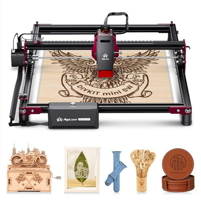 AlgoLaser DIY KIT Mini Laser Engraver, 5W Output Power Laser Cutting Engraving Machine for Beginners, Laser Engraver Machine for Metal Aluminum Glass Leather etc