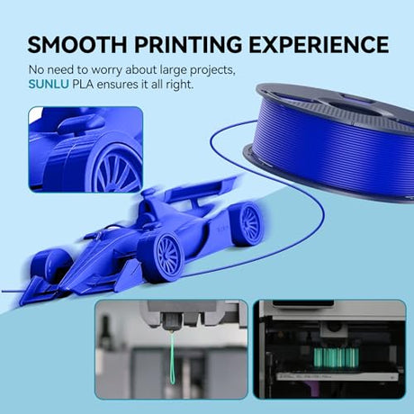 SUNLU 4kg PLA 3D Printer Filament Bundle, Neatly Wound PLA Filament 1.75 mm, Dimensional Accuracy +/- 0.02mm,Good Vacuum Packaging Filaments,4kg in Total,1kg per Spool,4White SUNLU