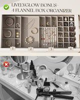 LIVELYGLOW Vanity Desk with Mirror and Lights, Makeup Vanity with Drawer & Storage Shelves, Cabinet, 3 Lighting Modes Adjustable Brightness, Bedroom Dressing Table, White LIVELYGLOW