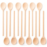 Mr.Woodware 10 Inch Wooden Spoons for Cooking - Set of 12 Long Handle Wooden Spoon for Mixing, Stirring, Tasting - Kitchen Wooden Utensils For Cooking and Crafts, Personalized Engraved Wood Burning Mr. Woodware
