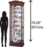 Howard Miller Hastings Curio Cabinet II, Portable Storage Cabinet Adjustable Glass Shelves with Lockable Side Opening Door, Wood Finish Perfect for Collectibles, Living Room & Office & Home Decor Howard Miller