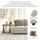 Signature Design by Ashley Soletren Contemporary Chenille Loveseat with 2 Accent Pillows, Off-White Signature Design by Ashley