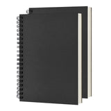 DSTELIN Blank Spiral Notebook, 2-Pack, Soft Cover, Sketch book, 100 Pages / 50 Sheets, 7.5 inch x 5.1 inch, 100GSM, (Black) DSTELIN