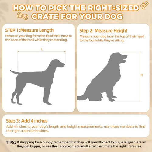 Hugcoz 38" Dog Crate Furniture - Dog Crate with DIY Frame, Sliding Door Indoor Kennel, Wooden Dog Cage End Table, for Medium/Large Breed, Rustic Brown Size L HugCoz