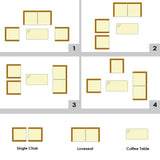 Goplus 4-Piece Rattan Patio Set, Outdoor/Indoor Wicker Conversation Set for Pool, Backyard, Lawn, Wicker Chairs and Sofa with Soft Cushion, Rattan Furniture with Tempered Glass Coffee Table Goplus