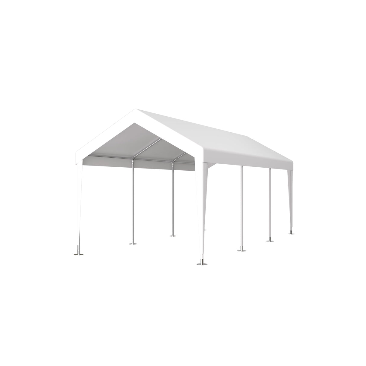 VeroFree 12x20ft Portable Garage Heavy Duty Carport Canopy, White with 2 Roll-up Doors & 4 Ventilated Windows – Shelter for Car, Truck, Boat, Tools, Outdoor Storage (1 Doors) VeroFree