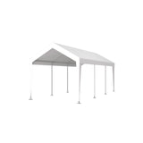 VeroFree 12x20ft Portable Garage Heavy Duty Carport Canopy, White with 2 Roll-up Doors & 4 Ventilated Windows – Shelter for Car, Truck, Boat, Tools, Outdoor Storage (1 Doors) VeroFree