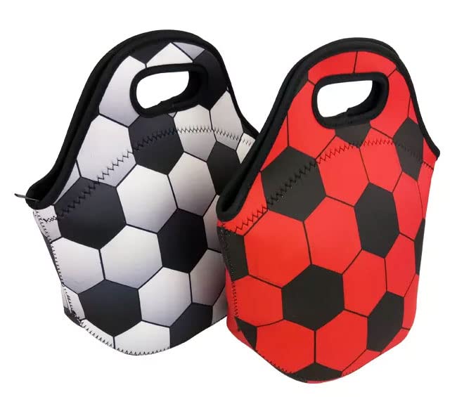 QOMOLANGMA 6 pcs Sublimation Blank Lunch Bag 11.8 x 11.8 in Tote Bag Reusable Insulated Thermal Food Carry Case Handbags with Zipper for Heat Press Transfer Printing (black bottom) QOMOLANGMA