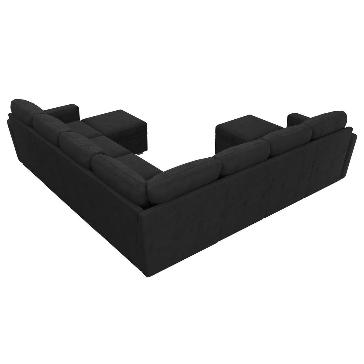HONBAY Modular Sectional Sleeper Sofa with Pull Out Couch, Oversized U Shaped Sleeper Pull Out Bed with Storage Sectional Couches for Living Room - Black HONBAY