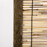 HOMCOM 4 Panel Room Divider, 5.5 Ft Portable Folding Privacy Screens, Reed Hand-Woven Freestanding Partition Wall Dividers for Home Office, Carbonized HOMCOM