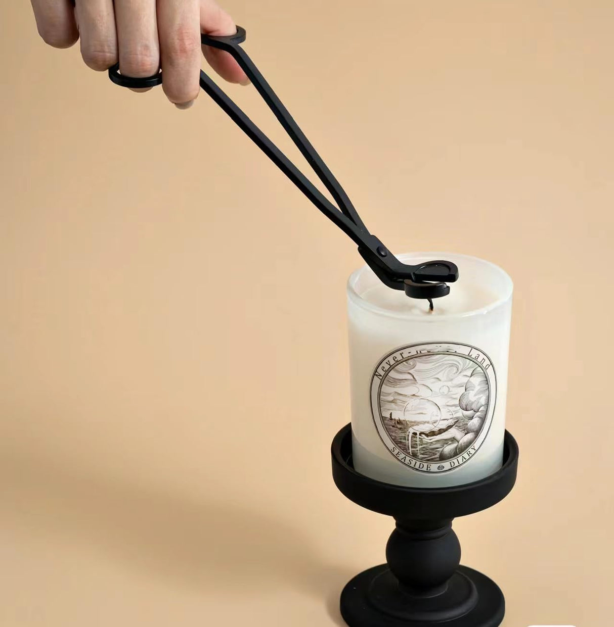 Wooden Candle Wicks with Wick Trimmer Cutter Crackling Candle Wicks kit 5.1 X 0.5 Inch Natural Candle Wood Wicks with Stand Candle Cores for DIY Candle Making Craft Phinicco