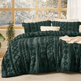 Bedsure Tufted Boho Comforter Set Queen Size - Dark Green Boho Bed Set, GentleSoft™ 3 Pieces Farmhouse Shabby Chic Embroidery Bedding, Gifts for Woman, Soft Jacquard Queen Comforter for All Seasons Bedsure