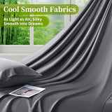 Shilucheng 100% Viscose Derived from Bamboo_ Sheets Queen Size 4pcs - Ultra Cooling & Silky Soft Bed Sheets, 16" Deep Pocket, Perfect for Hot Sleepers, Hotel Bedding Sheets (Dark Grey) Shilucheng