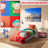 South Park Reversible Duvet Cover & Pillowcase Set for Teens, Men, Single or Double Bed Set, Bedding Decor, Gifts for Him (Multi Single) South Park