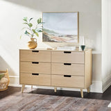 Walker Edison Modern 6-Drawer Dresser Bedroom Storage Organizer, 52 Inch, Riviera Cut-Out Walker Edison