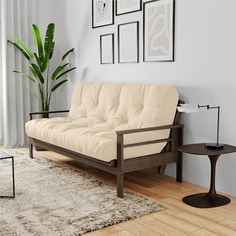 Royal Sleep Products by The Futon Factory 10 inch Foam Futon Mattress - Ivory Solid Fabric- Twin Size - CertiPUR Certified Foams - Made in USA - (Frame not Included) Royal Sleep Products