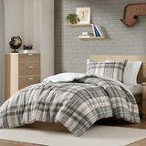 Intelligent Design Twin Duvet Cover Set Plaid Classic Cabin Lodge Duvet Cover Twin Size, Modern Casual Lightweight All Season Bedding Cover Twin, Matching Sham, Blake, Twin/Twin XL Tan/Gray 2 Piece Intelligent Design