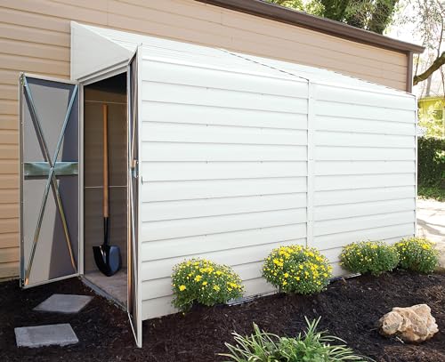 Arrow Yardsaver Compact Galvanized Steel Storage Shed with Pent Roof, 4' x 10' Arrow