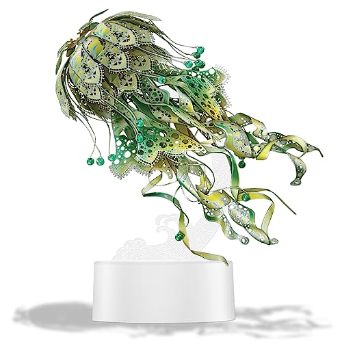 Piececool 3D Metal Puzzles for Adults - Marine Organism Jellyfish Night Light with USB Plug, Hobbies DIY Metal Arts & Crafts 3D Model Building Kits, Creative Gifts & Home Decor