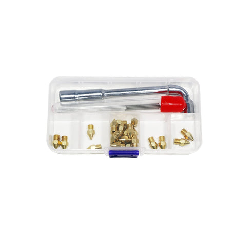 ACROSSXD MK8 Nozzles 22 pcs 3D Printer Brass Nozzles 0.2mm, 0.4mm,0.6mm, 0.8mm, 1.0mm CR-10 Nozzle with DIY Tools and Metal Storage Box for CR-8 / CR-10 / Ender 3 / Ender 3S / 5/6 and so on… ACROSSXD