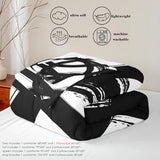 jejeloiu Black and White Comforter Set Queen Size， Abstarct Bedding Set for Kids Boys Girls Modern Stripe Neutral Art Duvet Quilt Bedroom Decor Microfiber 3 Pcs with 2 Pillow Cases jejeloiu