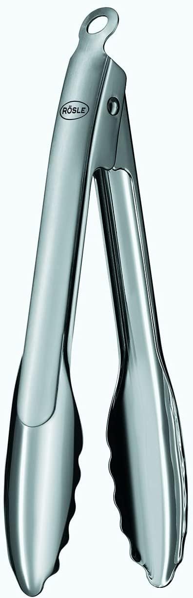 Rösle Stainless Steel 9-inch One-Handed Locking Tongs (12915) Rösle