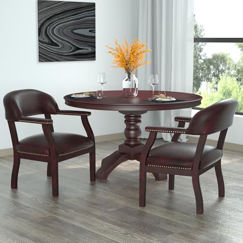 Boss Captain’s Chair In Burgundy Vinyl Boss Office Products
