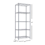 Home Basics Wire Shelving Storage Unit (5 Tier, Grey) Home Basics