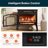 Royalcraft Electric Fireplace Heater, Freestanding Electric Fireplace Stove 5118 BTU with Remote Control, Realistic Flame Effect and Infrared Heating, Overheating Safe Design for Living Room, Bedroom RoyalCraft