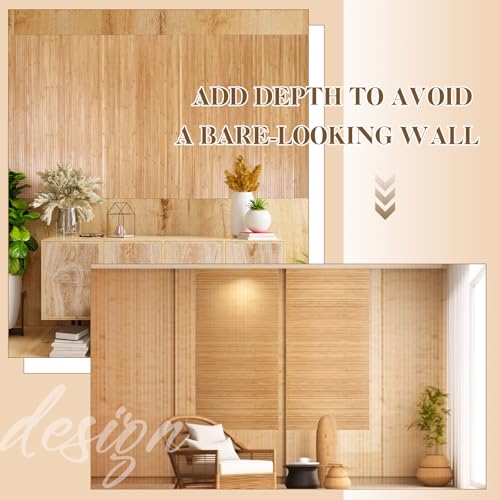 Juexica 1 Pcs Natural Bamboo Wall Panel for Interior Wall 48'' x 96'' Bamboo Covering Renewable Pole Wainscoting Room Divider Decor for Bedroom Living Room Kitchen Island Office (Carbonized) Juexica