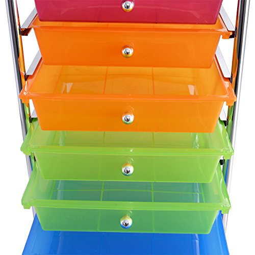 Giantex 10 Drawer Rolling Storage Cart Scrapbook Paper Office School Organizer (Multicolor) Giantex