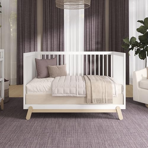 Dream On Me Hygge 5-in-1 Convertible Full-Size Baby Crib in Vintage White Oak, GreenGuard Gold & BSA, Converts to Toddler, Day & Full-Size Bed, Adjustable Mattress Heights, Modern Nursery