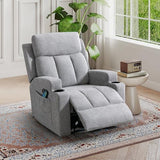 IOMOR 1PCS Fabric Manual Recliner Chair for Adults, Comfy Reclining Chairs with Overstuffed Arm and Back, Single Sofa for Living Room (1, Light Gray)
